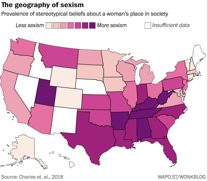 (The Washington Post) Prevalence of stereotypical beliefs about a woman’s place in society