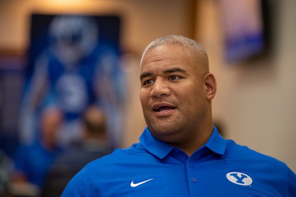 (Trent Nelson | The Salt Lake Tribune) Ilaisa Tuiaki at BYU football media day in Provo on Wednesday, June 22, 2022.