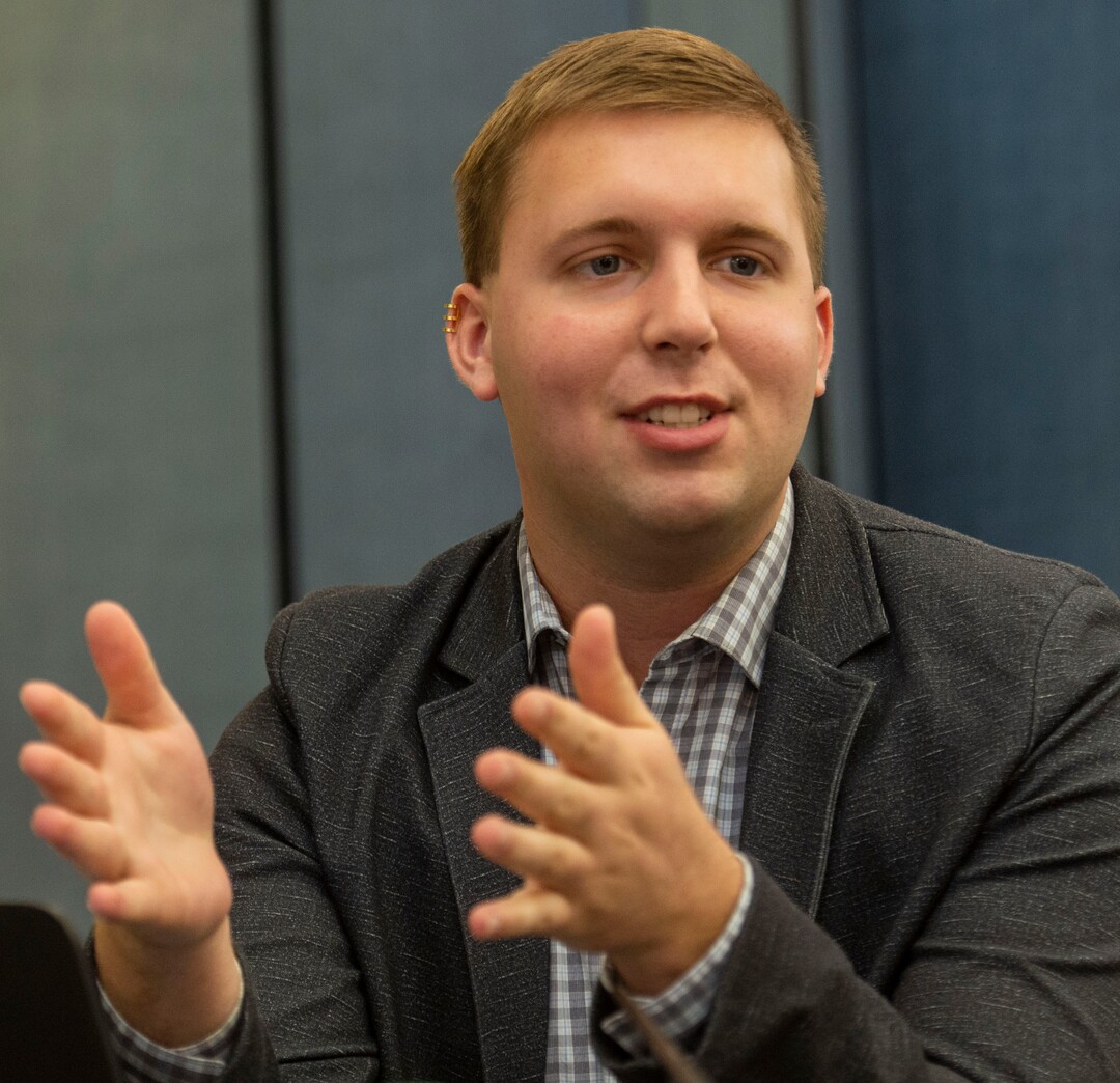 (Rick Egan  |  The Salt Lake Tribune)     Caleb Stewart, talks about discrimination issues on BYU campus. Taylor is leading a group that's challenging how BYU accommodates students with disabilities. Wednesday, April 17, 2019.