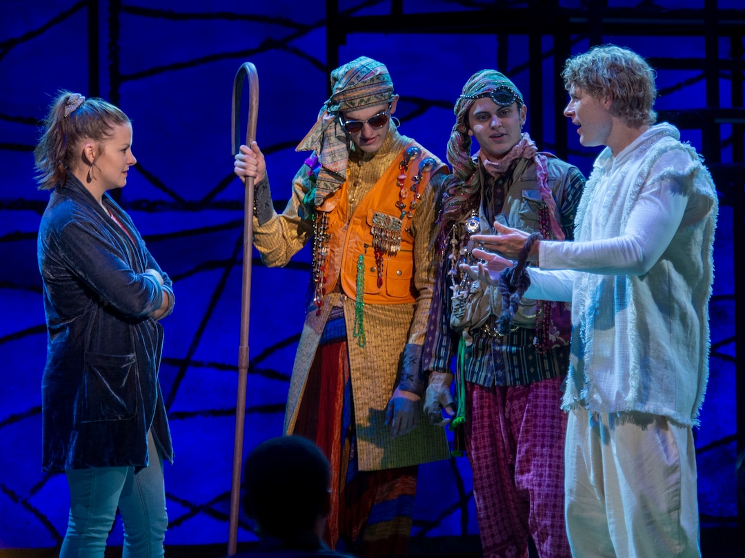 (Rick Egan  |  The Salt Lake Tribune)   Actors walk through a technical rehearsal for Joseph and the Amazing Technicolor Dreamcoat, at the Shakespeare Festival in Cedar City, Wednesday, June 19, 2019.