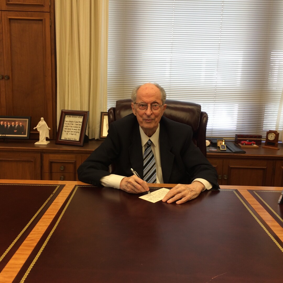 (Photo courtesy of Intellectual Reserve) Elder Robert D. Hales in his office April 30, 2015.