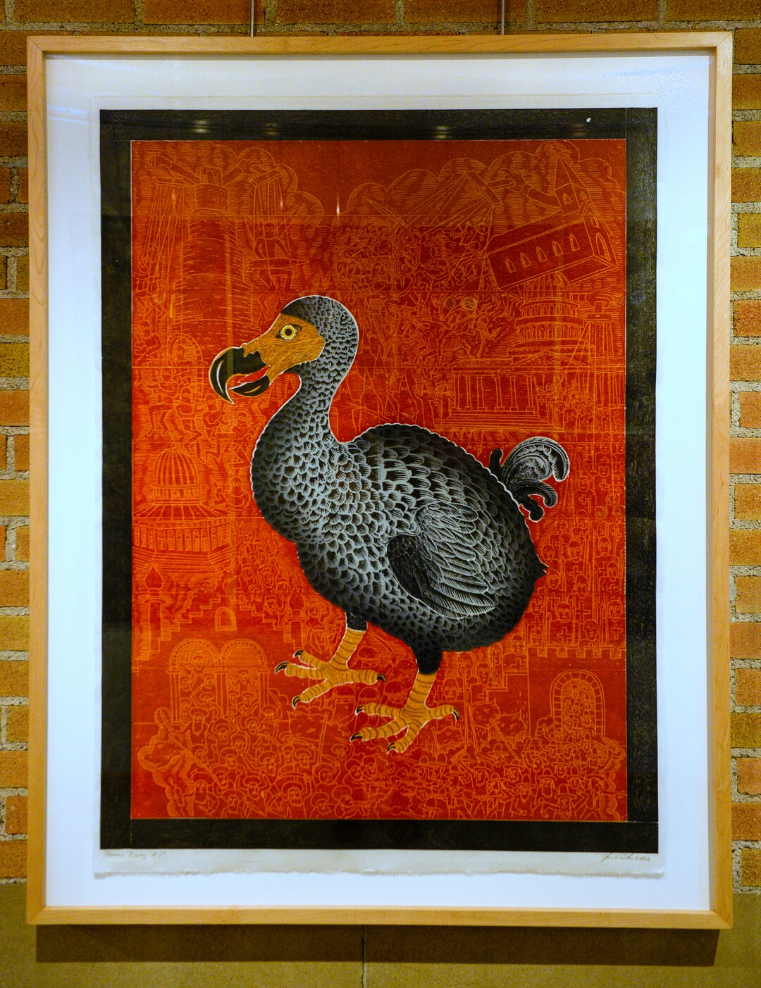 Leah Hogsten  |  The Salt Lake Tribune  "Phoenix Rising," by John Buck, Bozeman, Montana, woodcut print, 2006Tuesday, June 12, 2018 at the exhibit, "Speaking Volumes: Transforming Hate," opening Friday, June 15 at the Ogden Union Station Museum. The exhibit showcases 30 artists who transformed white-supremacist books into uplifting works of art.