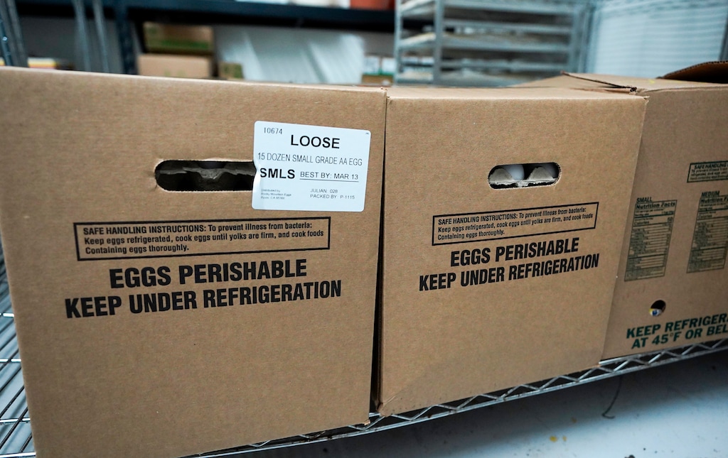 (Chris Samuels | The Salt Lake Tribune) Cases of eggs in storage at a Salt Lake City bakery on Thursday, Feb. 13, 2025. Utah will receive about 125,000 cartons of eggs as part of a settlement over a scheme involving three major egg producers who conspired to illegally drive up prices across Utah and other states, the Utah attorney general’s office announced.