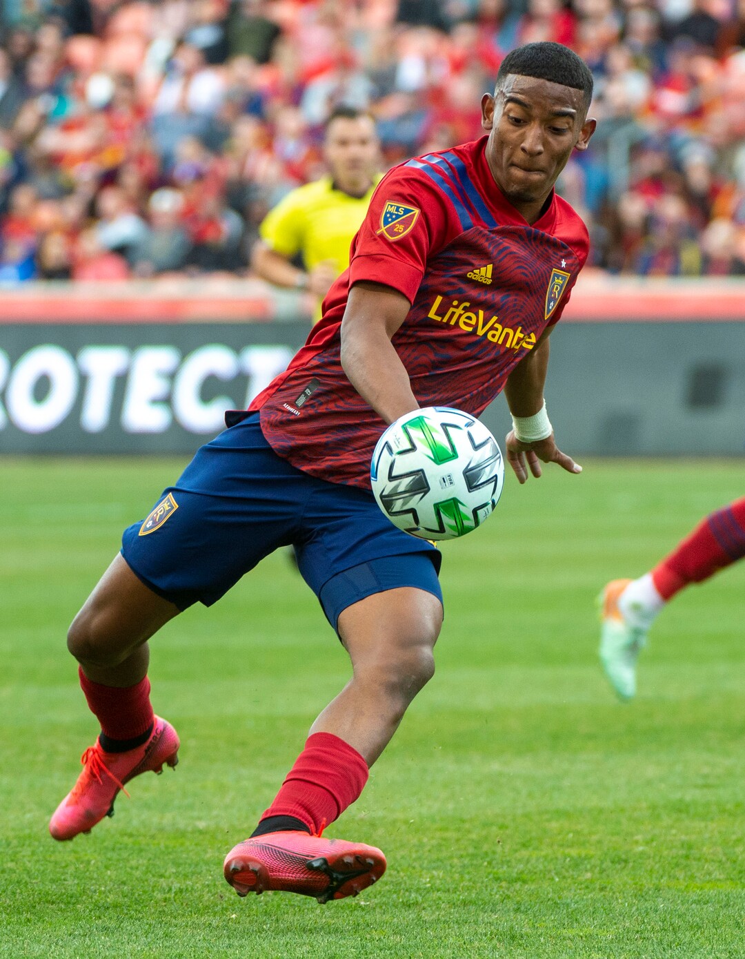 (Rick Egan  |  The Salt Lake Tribune)   Real Salt Lake forward Douglas Martinez (12) kicks the ball, in MLS acton between Real Salt Lake and the New York Red Bulls at Rio Tinto Stadium, Saturday, March 7, 2020.