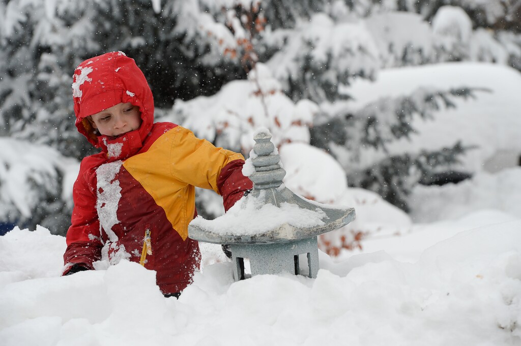 (Francisco Kjolseth  |  The Salt Lake Tribune)  Max Rizk, 6, takes advantage of a snow day after school was cancelled in the Salt Lake due to the heavy snow storm on Wed. Feb. 6, 2019.