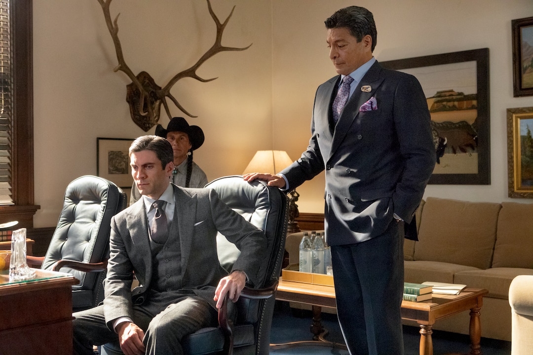 (Photo courtesy of Emerson Miller/Paramount Network) Wes Bentley as Jamie Dutton and Gil Birmingham as Chief Thomas Rainwater in "Yellowstone."