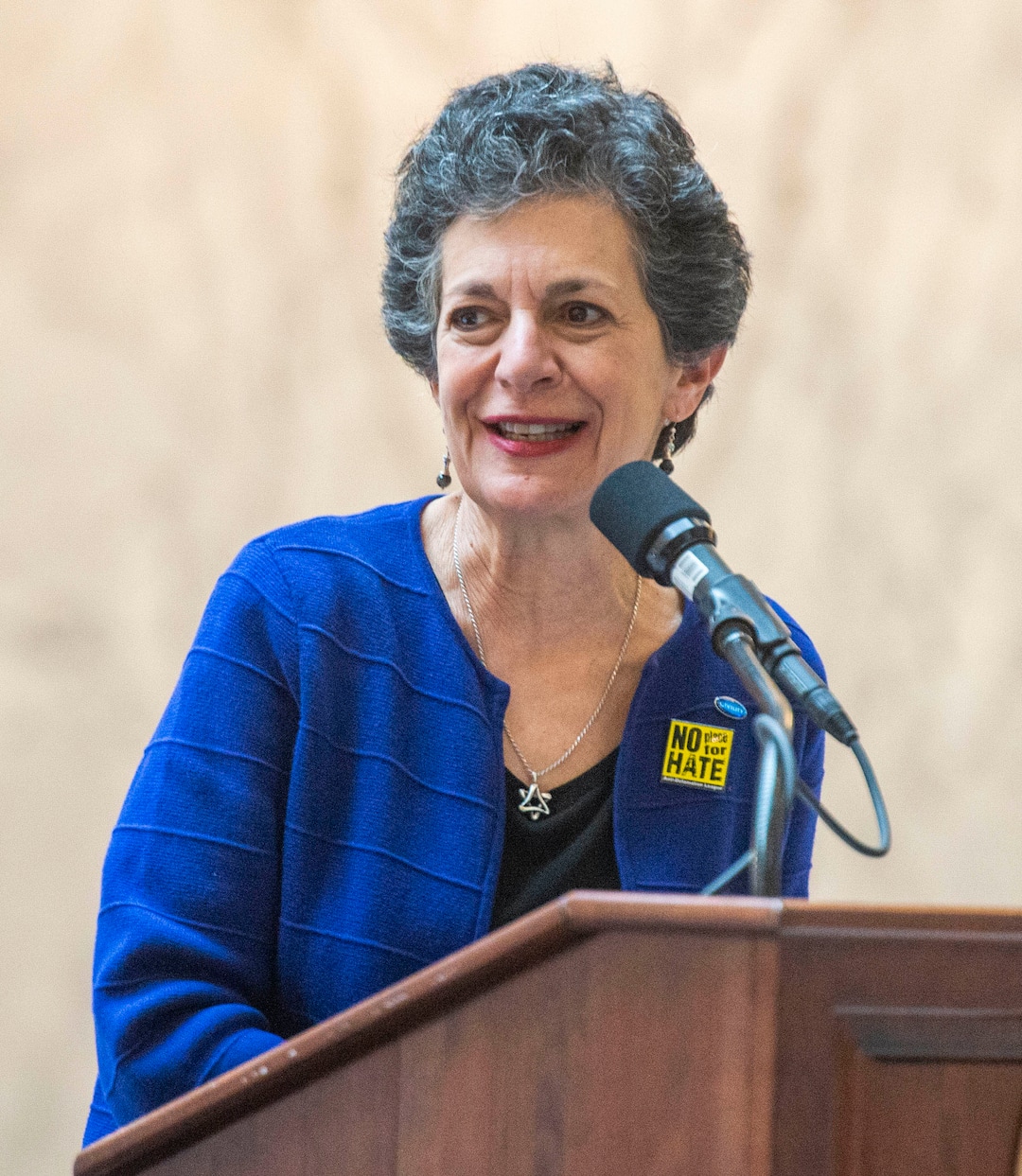 (Rick Egan  |  The Salt Lake Tribune)   Rep. Patrice Arent says a few words, before Gov. Gary R. Herbert signed the new hate crimes bill, at the Utah State Capitol, Tuesday, April 2, 2019.