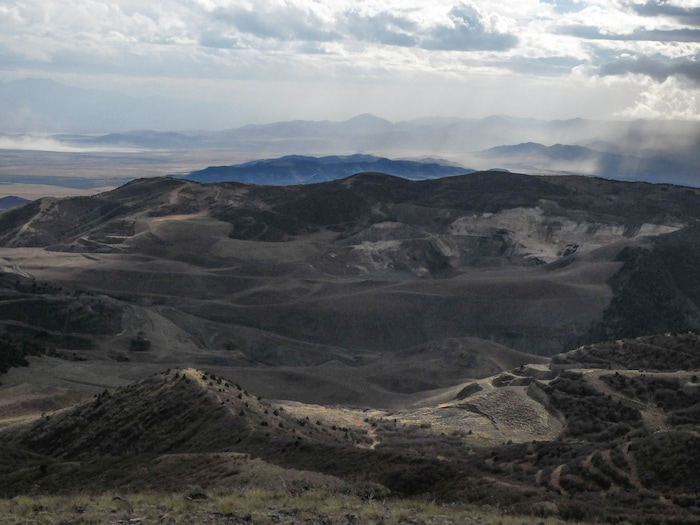 (Erin Alberty | The Salt Lake Tribune)  Porphyry Hill offers sweeping views of Ophir Canyon and the Tooele Valley. Photo taken Nov. 27, 2017.