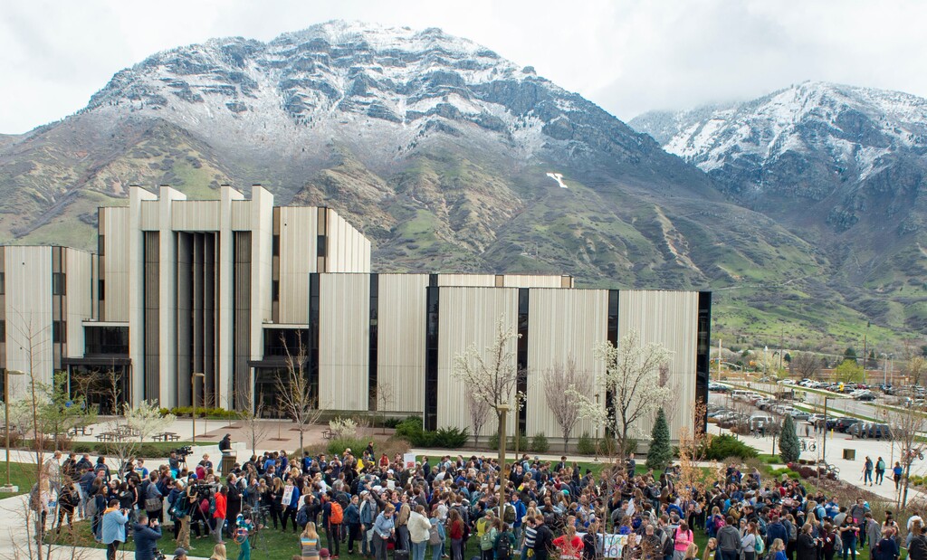 (Rick Egan  |  Tribune file photo)  Hundreds of students gathered in April on the campus of Brigham Young University, for a rally to oppose how the school’s Honor Code Office investigates and disciplines students. Utah's Record Committee on Thursday ordered BYU's campus police to produce key correspondence between its employees and the Honor Code office, for a review to determine if they should be released to the public.