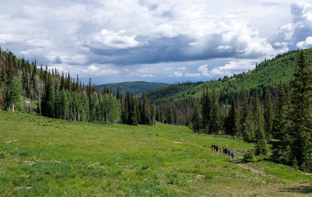 (Rick Egan | The Salt Lake Tribune)  Participants take a hike, during their week-long stay at the new Camp Hope, which the district attorneys office runs for kids who have observed or have been victims of violence, on Wednesday, June 30, 2021.