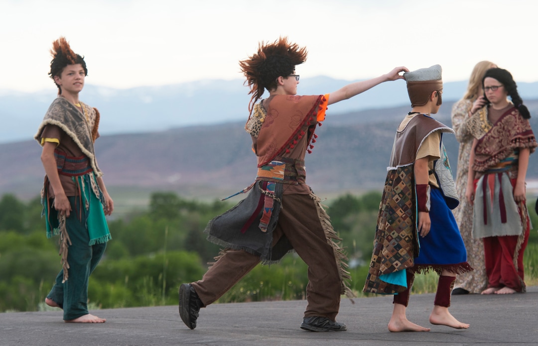 (Rick Egan  |  The Salt Lake Tribune)    Lamanite warriors and Nephite soldiers kill time before the Mormon Miracle Pageant Wednesday, June 12, 2019.  The final run for the pageant continues through Saturday, June 22.