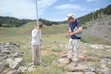(Brock Marchant | The Salt Lake Tribune) Scientist András Dobos, left, and Utah State University graduate research assistant Tim Wright install a temperature sensor at Peter Sinks in Logan Canyon on July 29, 2026.
