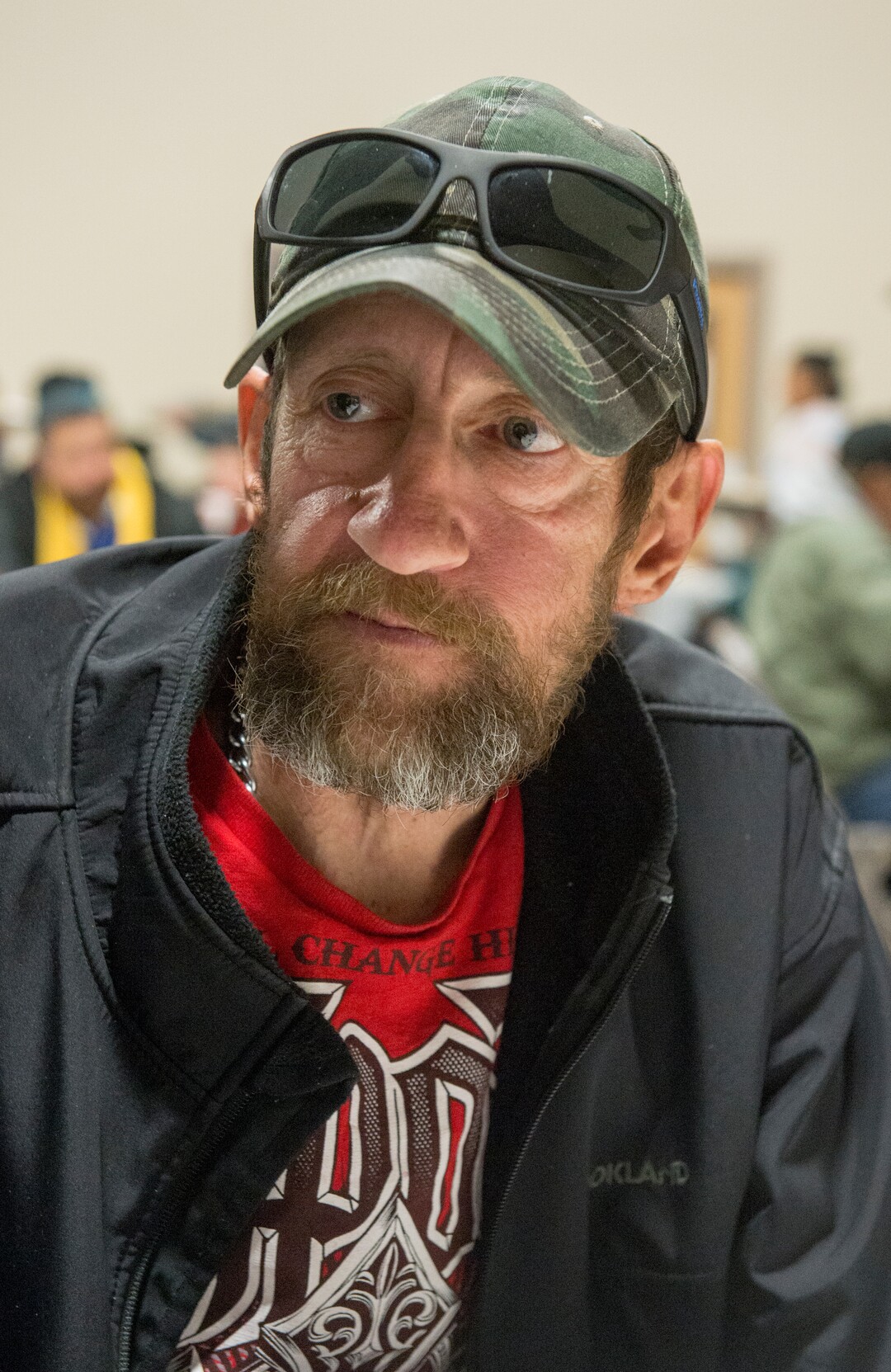 (Rick Egan  |  The Salt Lake Tribune)     Travis Gimmer talks about what brought him to the 25th Annual Thanksgiving Dinner for the hungry and homeless at the Christian Life Center on Redwood Road in Salt Lake City, Wednesday, Nov. 21, 2018.