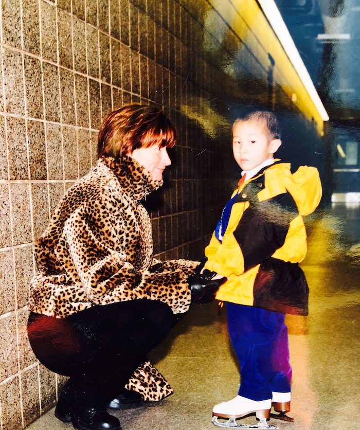 (photo courtesy Stephanee Grosscup) Former director of skating at the Salt Lake City Sports Complex Stephanee Grosscup with a young Nathan Chen. 