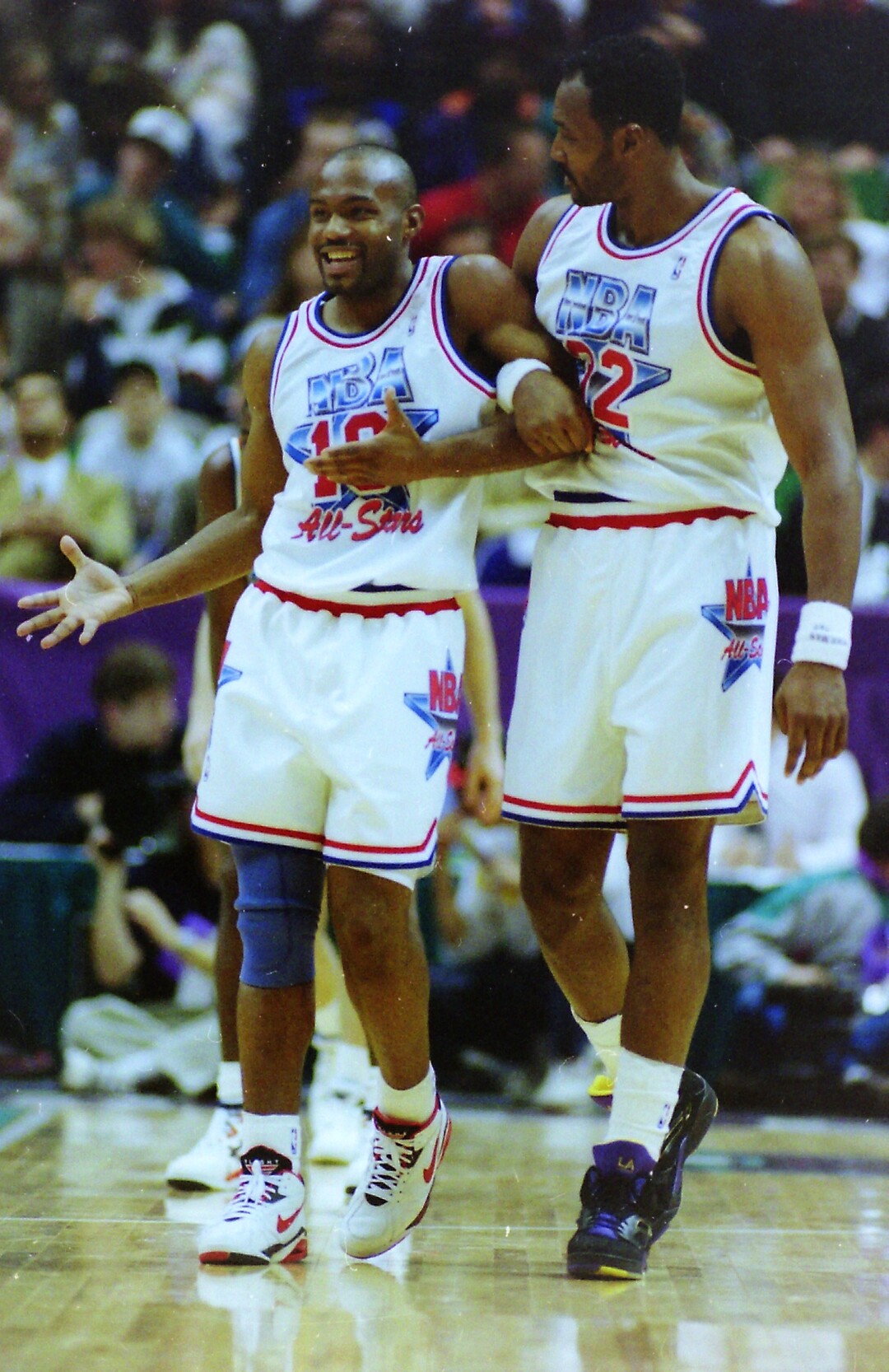 (Steve Griffin | Tribune file photo) Tim Hardaway (10) and Karl Malone (32) in the 1993 All Star Game at the Delta Center in Salt Lake City, Sunday, Feb. 21, 1993.