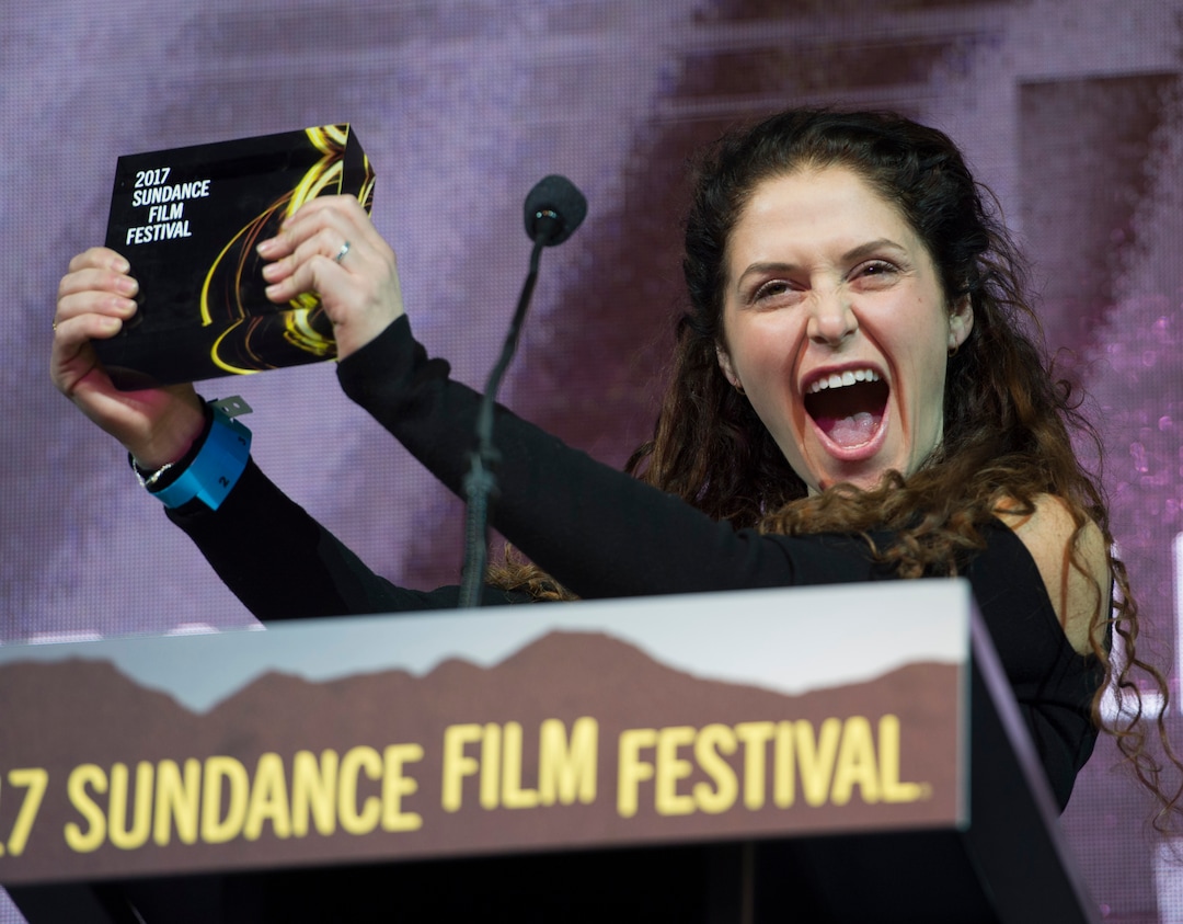 (Rick Egan  |  The Salt Lake Tribune)
 
Amanda Lipitz accepts the U.S. Documentary Special Jury Award for Inspirational Filmmaking for her film "Step," 
at the 2017 Sundance Film Festival's Awards Ceremony, Saturday, Jan. 28, 2017.