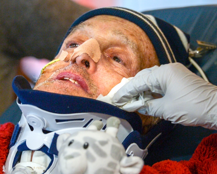 Leah Hogsten  |  The Salt Lake Tribune  On Friday, Intermountain Hospital caregivers wheeled paralyzed cancer patient Osvaldo Silva, 85, down to the lobby for a personal piano concert in his honor, Feb. 15, 2019. 
 With tears streaming down his face, Osvaldo, who is from Brazil, was treated to a dozen songs played by his Church of Jesus Christ of Latter-day Saints bishop, Bispo Do Pai Valdir, who kicked off the set with none other than ÒThe Girl from Ipanema.Ó  