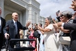 (The Church of Jesus Christ of Latter-day Saints) President Dallin H. Oaks waves to attendees after dedicating the Belo Horizonte Brazil Temple on Sunday, Aug. 16, 2026.
