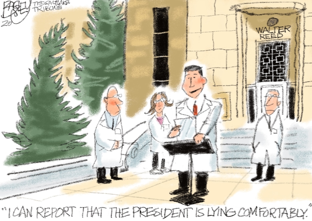 (Pat Bagley | The Salt Lake Tribune)  This cartoon, titled "White House Updates," appears in The Salt Lake Tribune on Tuesday, Oct. 6, 2020.