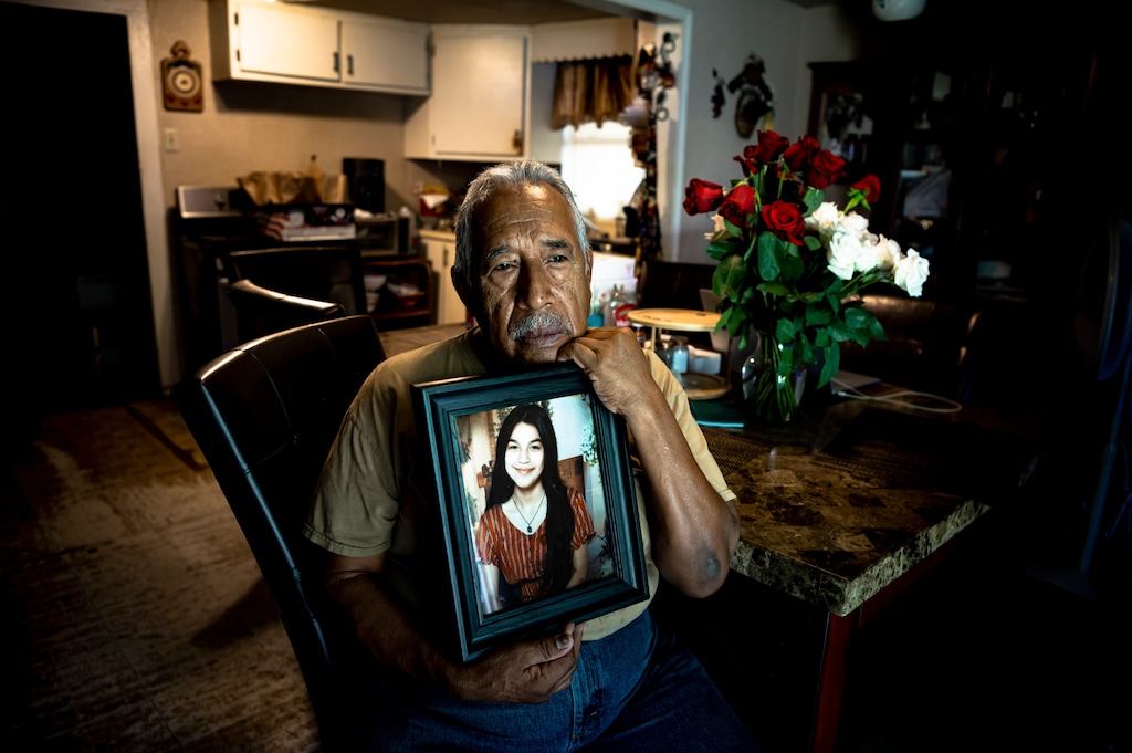 (Meridith Kohut | The New York Times)


Victor M. Cabrales holds a portrait of his granddaughter, Eliahana Torres, one of the children slain in the mass shooting, in Uvalde, Texas, May 27, 2022. Cabrales said the seeming inevitability of another mass shooting was a clarion call for stronger gun restrictions. “It’s because we don’t do nothing,” he said. “We need a change. A real change. Not just words.”