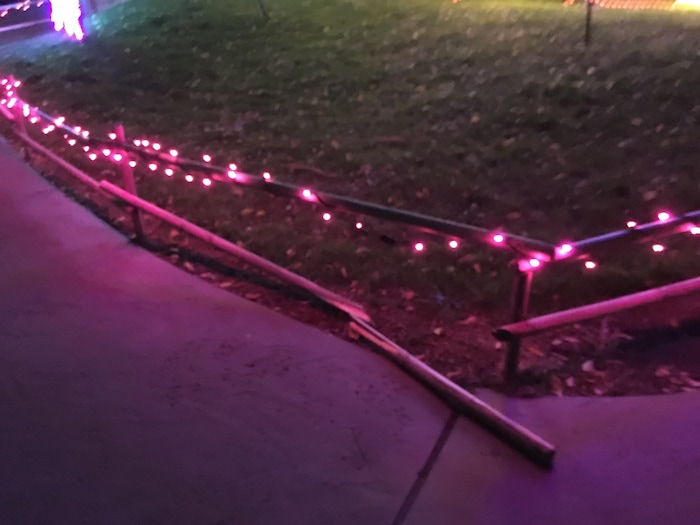 (Photo courtesy of Utah's Hogle Zoo) A wooden fence railing was busted at Utah's Hogle Zoo on Saturday, Oct. 17, 2020, after members of the Sigma Chi fraternity at the University of Utah visited the BooLights exhibit.