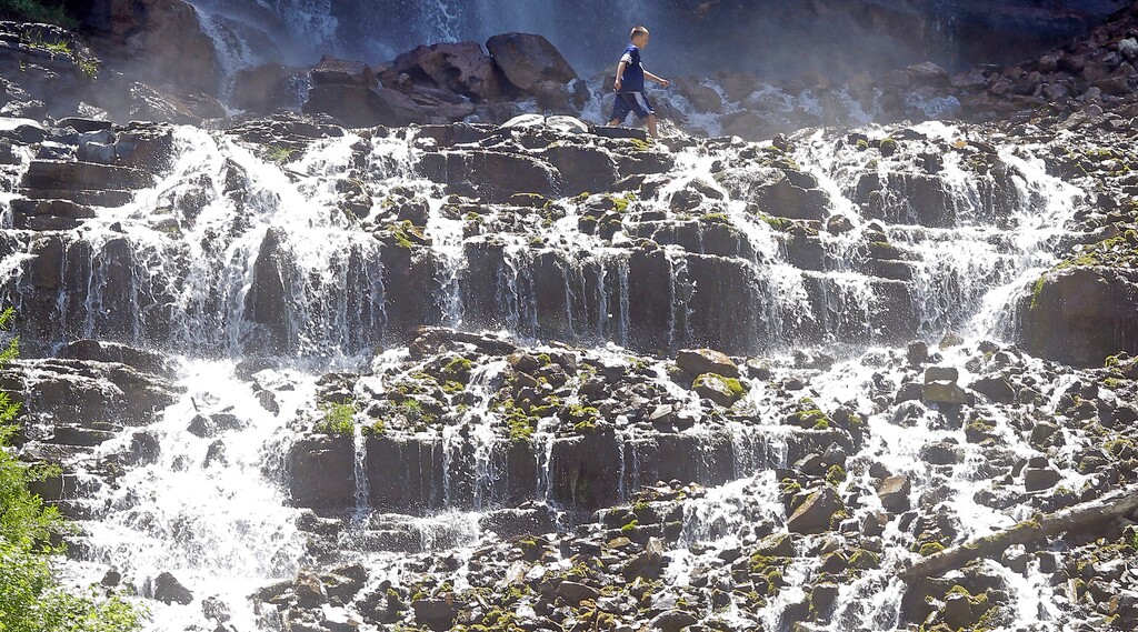 (Rick Bowmer | The Associated Press) This May 30, 2017, photo shows the Bridal Veil Falls along the Provo Canyon, near Provo, Utah.