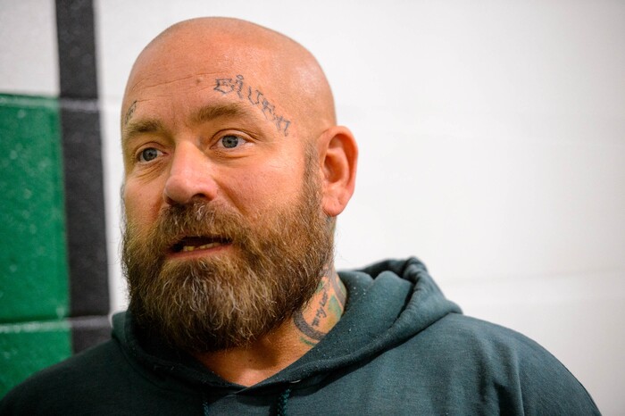 (Trent Nelson | The Salt Lake Tribune)
Jeff Zorad, an inmate at the Utah State Prison, at a meeting of the New Visions Speech Club in the prison's Promontory facility in Draper on Tuesday Dec. 3, 2019.