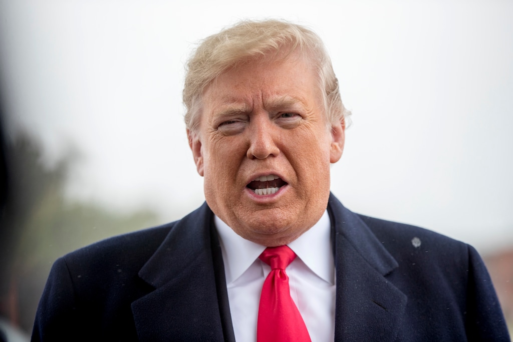 In this Oct. 27, 2018, photo, President Donald Trump speaks to reporters about a shooting at a Pittsburgh synagogue at Andrews Air Force Base, Md. Trump has astonished legal scholars with his claim that he can end birthright citizenship with a swipe of his pen. (AP Photo/Andrew Harnik)