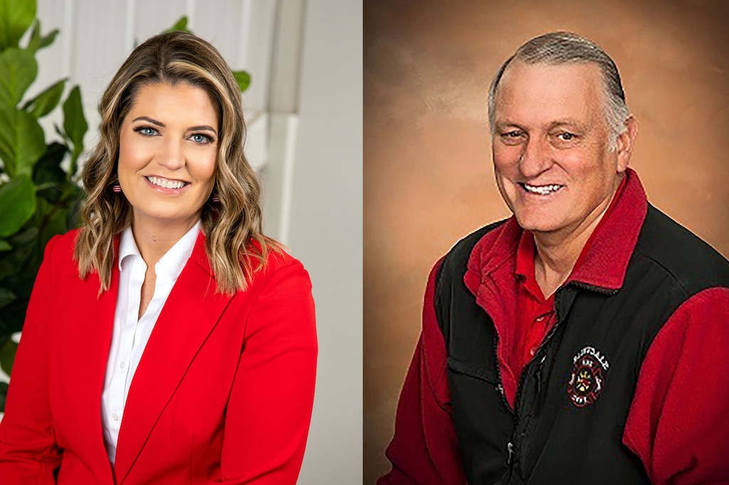 Natalie Hall and John Roberts, mayoral candidates in Bluffdale.