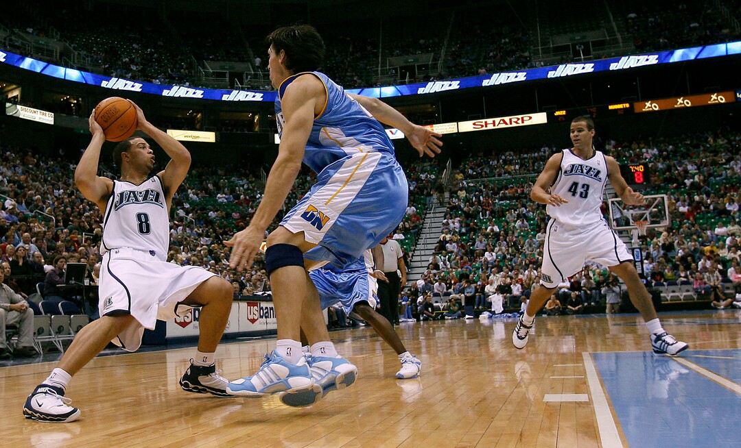 (Jeremy Harmon  |  Tribune file photo) The Jazz host the Nuggets during a preseason game in 2005.