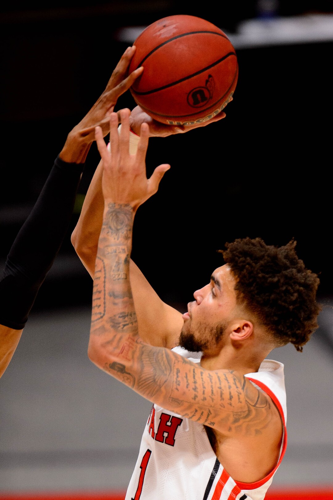 (Trent Nelson  |  The Salt Lake Tribune) Utah's Timmy Allen as Utah hosts Washington, NCAA basketball in Salt Lake City on Thursday, Dec. 3, 2020.