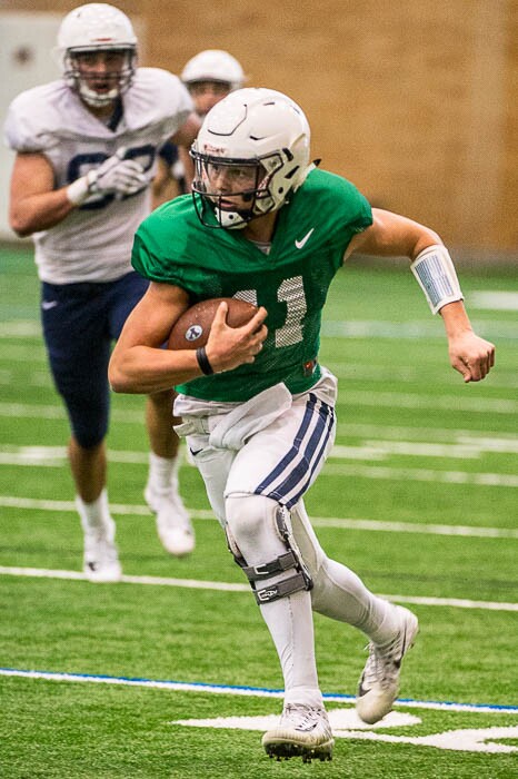 (Trent Nelson | The Salt Lake Tribune)  BYU football practice in Provo, Friday March 23, 2018. Quarterback Zach Wilson.