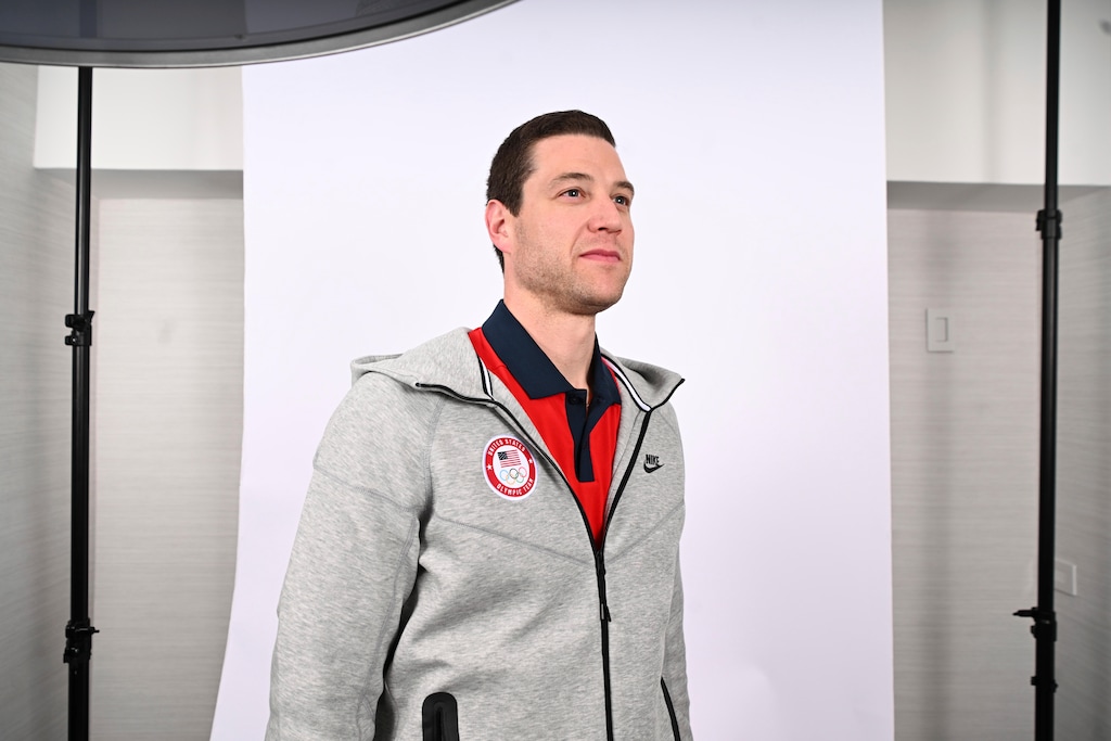 (Brittainy Newman | AP) United States basketball player Jimmer Fredette, 35, poses for a portrait on Wednesday April 17, 2024 in New York.