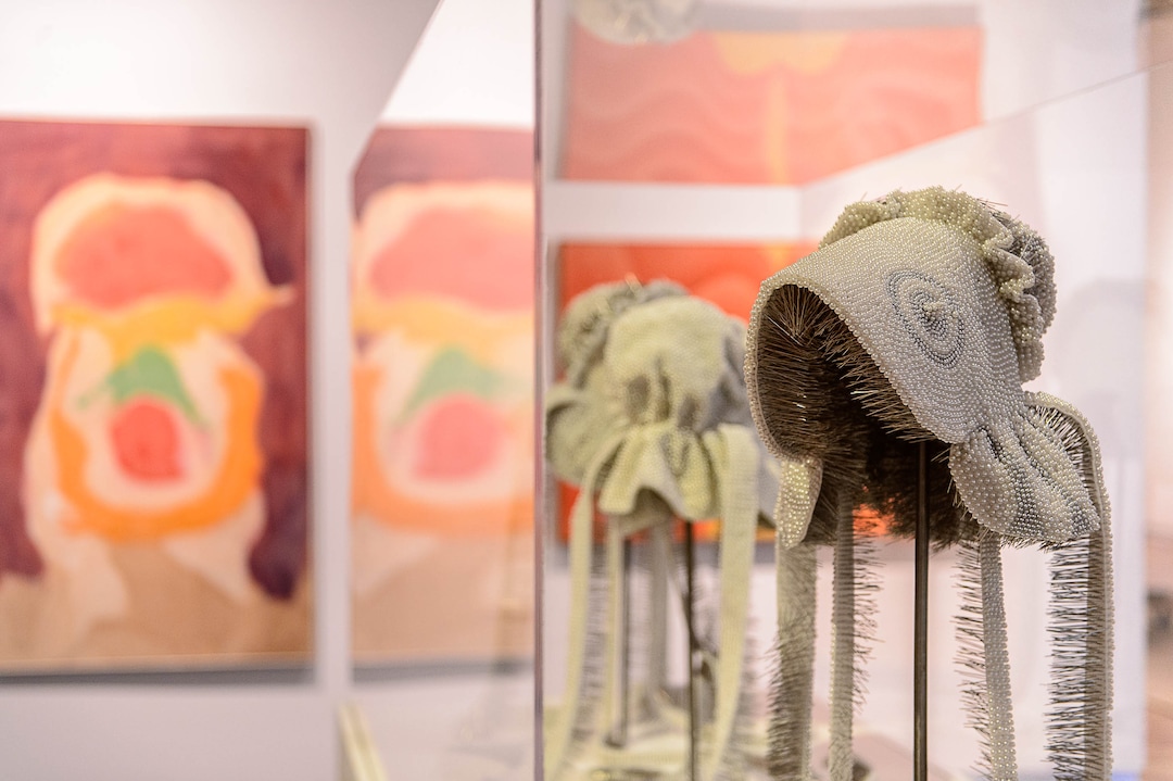 (Trent Nelson  |  The Salt Lake Tribune)  A bonnet by Angela Ellsworth at the Utah Museum of Fine Arts in Salt Lake City. The re-imagined UMFA reopens to the public Saturday, Aug. 26.