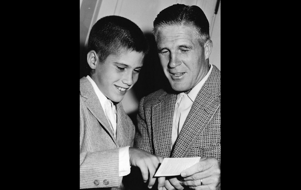 (Tribune file photo) George Romney and his son Willard Mitt Romney in 1958.