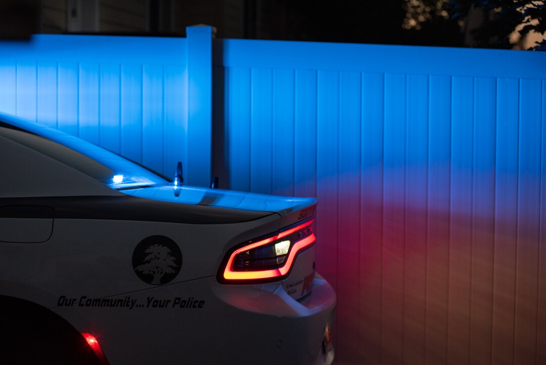 (Niki Chan Wylie |Special to The Tribune) A police car on Friday, July 24 at a home in South Jordan where cops found explosive material inside.