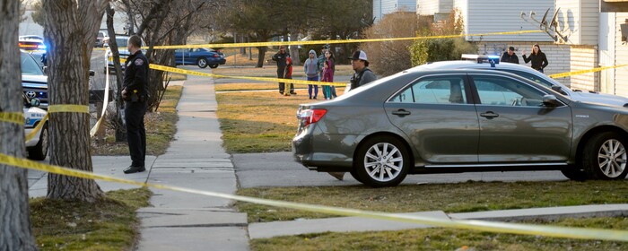 (Steve Griffin  |  The Salt Lake Tribune)  Police tape surrounds an apartment complex in West Valley City after three people were shot at an apartment complex at 3500 south Parkway Blvd. in West Valley City Tuesday Feb. 13, 2018.