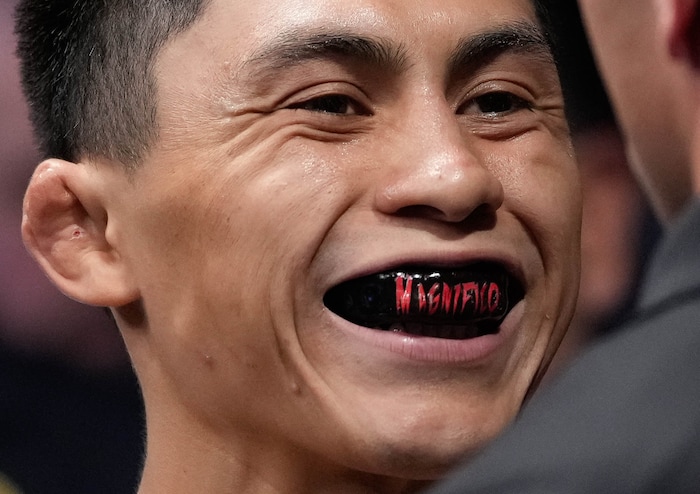 (Francisco Kjolseth | The Salt Lake Tribune) Victor Altamirano of Mexico is checked before the start of his flyweight bout with Daniel Da Silva of Brazil for the start of the UFC 278 mixed martial arts fights at Vivint Arena in Salt Lake City on Saturday, Aug. 20, 2022. 