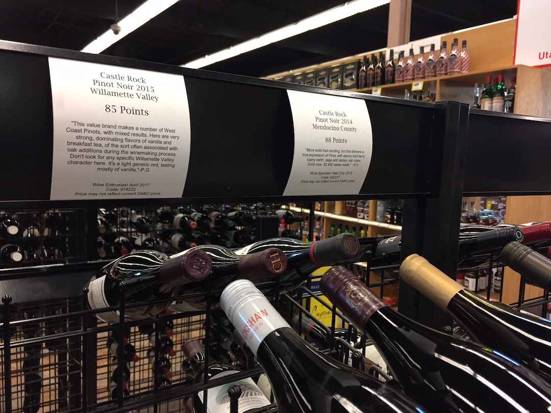 (The Salt Lake Tribune | Kathy Stephenson) Many Utah shoppers like to read the reviews and rating cards at the state liquor stores before making a purchase. The state is banning the "shelf talkers"  after Dec. 31, 2018.