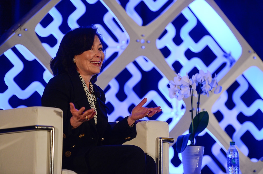 (Francisco Kjolseth | The Salt Lake Tribune) Oracle CEO Safra Katz joins the Utah Tech Tour as the featured guest by the Women's Technology Council alongside Utah Senator Orrin Hatch during the event at the Grand America Hotel on Friday, Oct. 27, 2017. A key focus of the discussion was helping Utah tech leaders advance their goal of increasing diversity in Utah companies and helping facilitate more leadership opportunities for women.