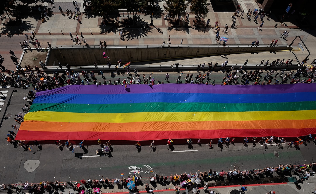 (Francisco Kjolseth  |  The Salt Lake Tribune)  Thousands participate in the Utah Pride Parade in Salt Lake City on Sunday June 2, 2019.