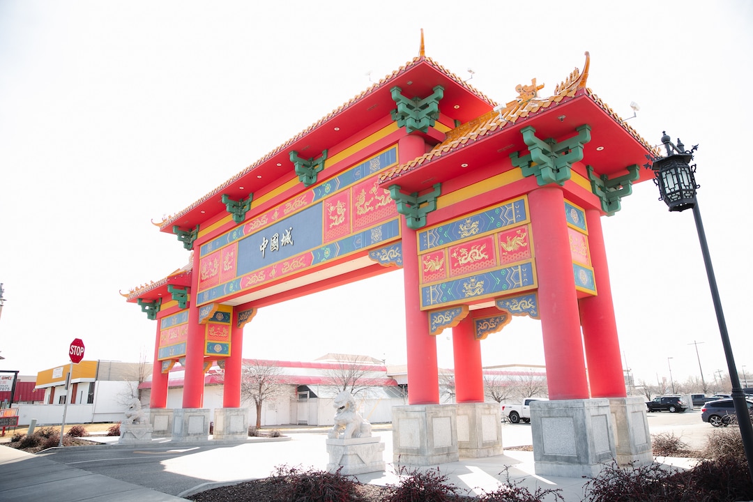 (Rachel Rydalch | The Salt Lake Tribune) The gate leading into the Chinatown Supermarket in South Salt Lake on Wednesday, March 2, 2022.