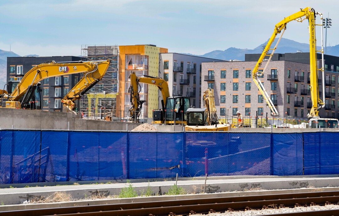 (Francisco Kjolseth | The Salt Lake Tribune) New development is pictured around The Ballpark at American First Square in South Jordan on Tuesday, July 21, 2026.