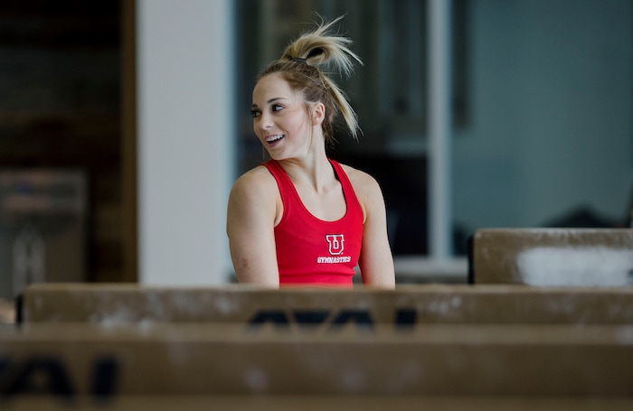 Steve Griffin / The Salt Lake Tribune

University of Utah gymnast MyKayla Skinner during practice at Dumke gymnastics practice facility on the campus of the University of Utah Salt Lake City Thursday January 5, 2017. 
