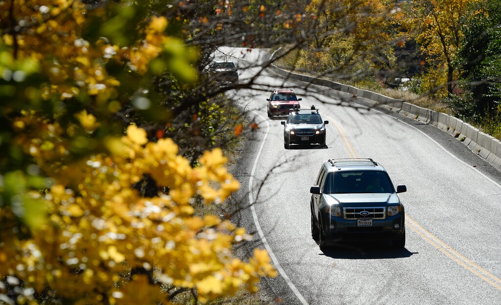 Francisco Kjolseth | The Salt Lake Tribune
Traffic moves through Ogden Canyon on Monday, Oct. 13, 2014.