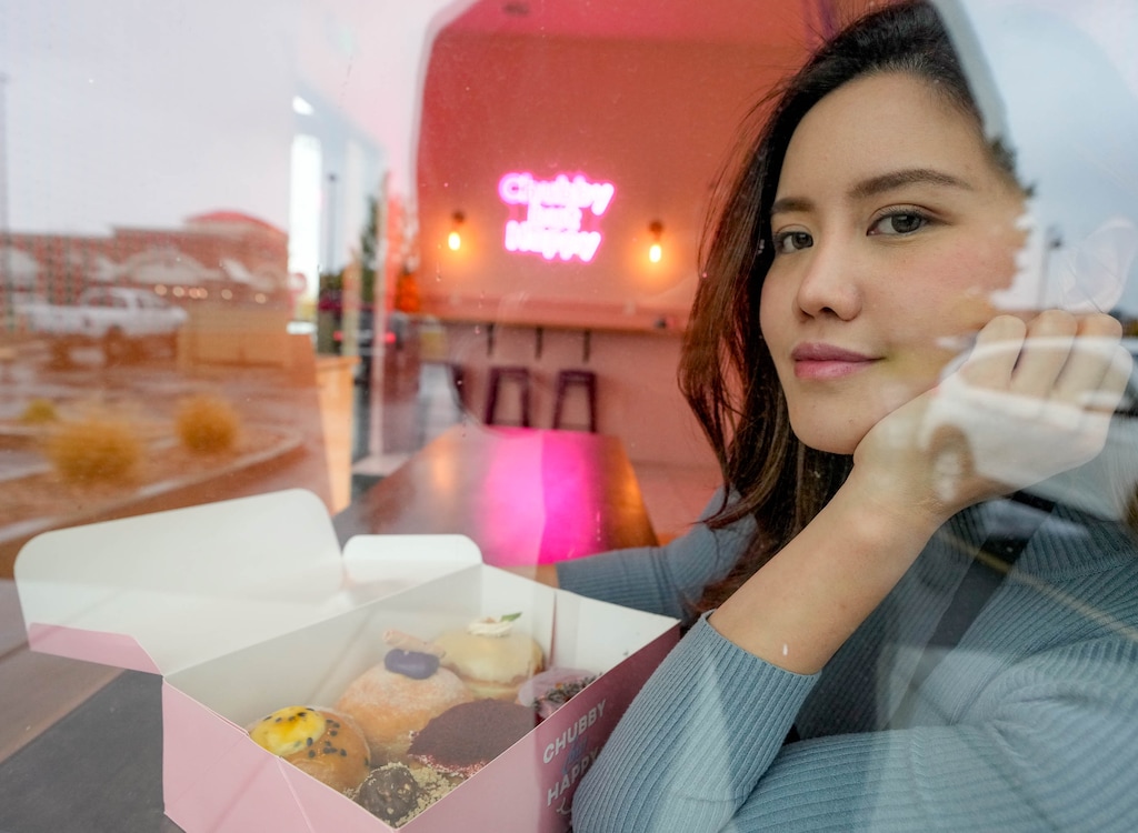 (Francisco Kjolseth  | The Salt Lake Tribune) Ying Nance, owner of Chubby Baker in Sandy, sits for a portrait as she showcases some of her unique doughnuts on Tuesday, Oct. 29, 2024.
