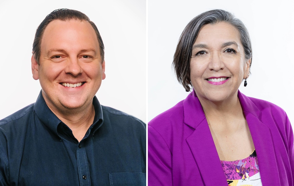 (Courtesy photos) Recurision CEO Chris Gibson and former Utah legislator Rebecca Chavez-Houck joined the Salt Lake Tribune board of directors in June 2024.