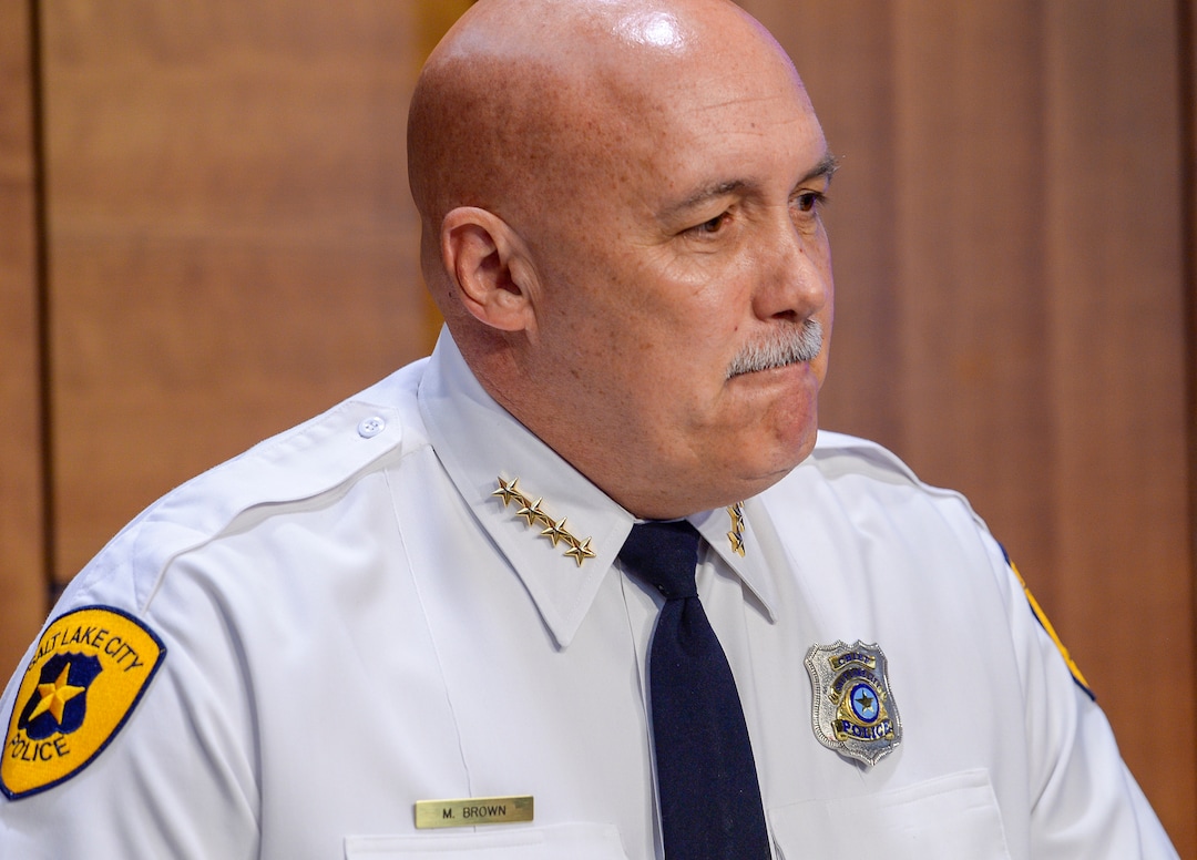 (Leah Hogsten  |  The Salt Lake Tribune) During a media briefing June 27, 2019, Salt Lake City Police Chief Mike Brown confirmed that the owner of the Fairpark home searched overnight is a Òperson of interestÓ in the disappearance of missing University of Utah student MacKenzie Lueck. Police are not identifying the man and no arrests have been made.