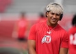 (Francisco Kjolseth | The Salt Lake Tribune) Utah Utes linebacker Cyrus Polu (35) warms up with the team as Utah gets ready to host Cal Poly, NCAA football in Salt Lake City on Saturday, Sept. 6, 2025.