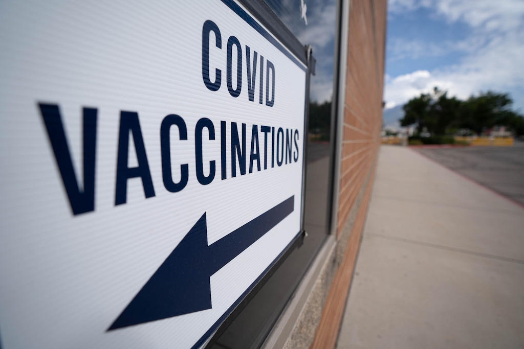 (Francisco Kjolseth | The Salt Lake Tribune) People are vaccinated against COVID-19 at the former Provo High School gym at 1125 N. University Ave. on Wednesday, July 28, 2021.